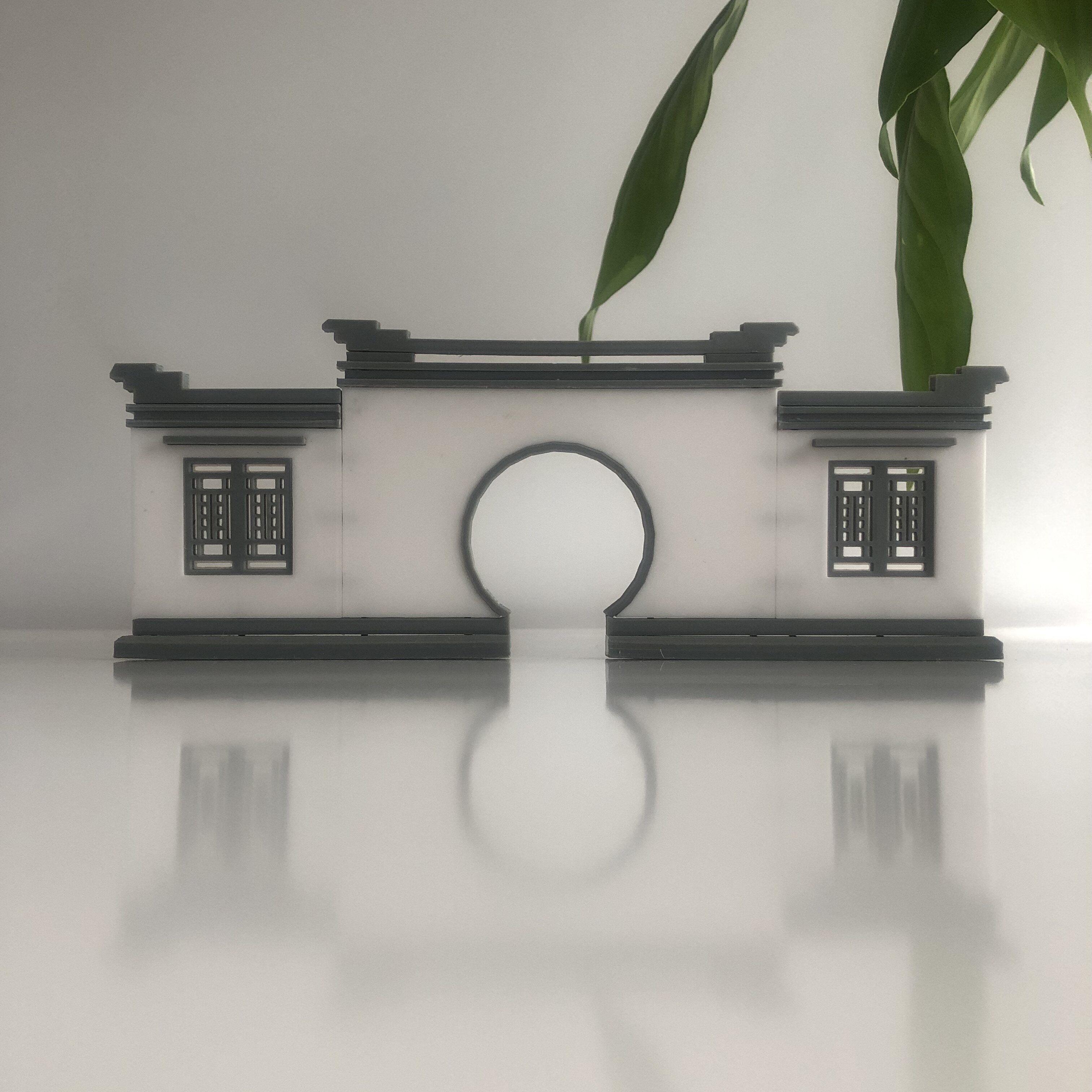 中式古风微缩景墙造景鱼缸摆件