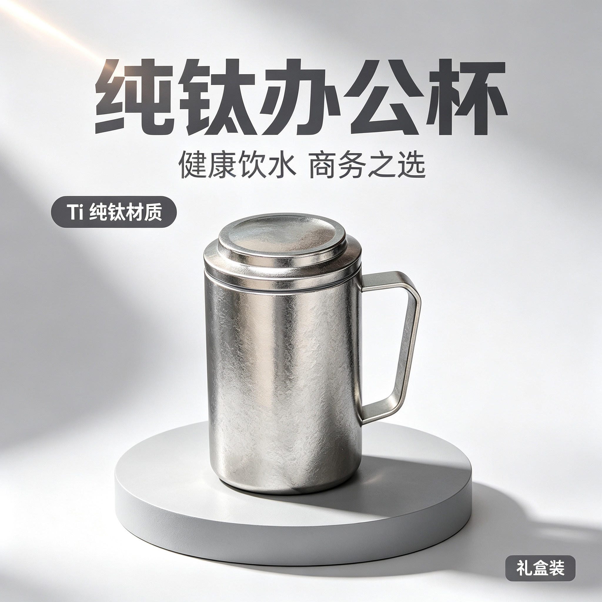 极粹纯钛大容量办公保温杯550ml