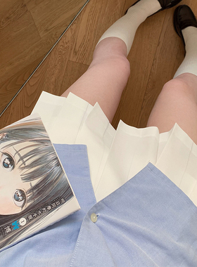 白色百褶裙女春秋季2024年新款高腰显瘦jk短裙小个子a字半身裙