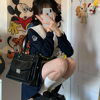 铃川/原创jk水手服圣母襟套装