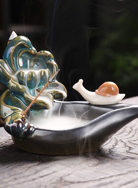 厂家直销陶瓷香薰炉檀香家居家装饰品倒流香薰炉工艺礼品摆件批发
