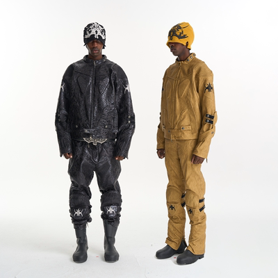 BLINDNOPLANX OSBATT26SS拼接刺绣机车夹克外套