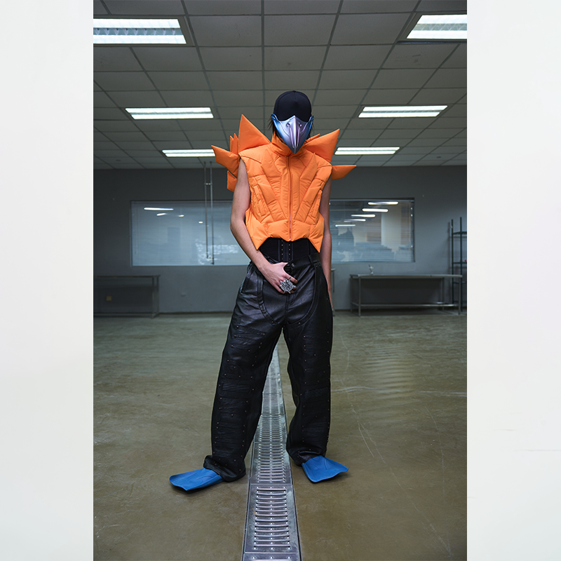 BLINDNOPLAN26SS高端系列【孤品】橙色飞行棉服马甲