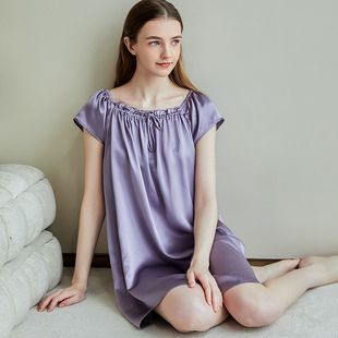 真丝睡裙女上档次重磅100%桑蚕丝睡衣柔软丝滑19姆宽松性感家居服