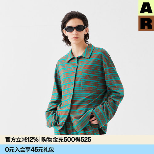 AR原创经典复古条纹家居服套装四季可外穿气质宽松慵懒睡衣长裤女