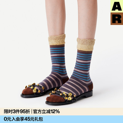 AR条纹金银丝冰冰袜薄花边卡丝袜透明水晶玻璃丝袜凉鞋中筒袜女