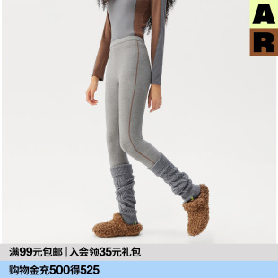 女 显瘦健身美腿瑜伽裤 AR复古可外穿保暖打底裤 抗菌抗静电加绒秋裤