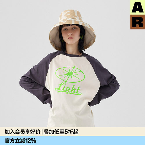 almondrocks插肩袖美式复古T恤
