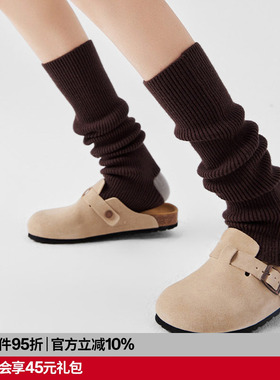 AR踩脚芭蕾风堆堆袜套保暖护腿护膝配靴子腿套雪地靴袜勃肯袜咖色