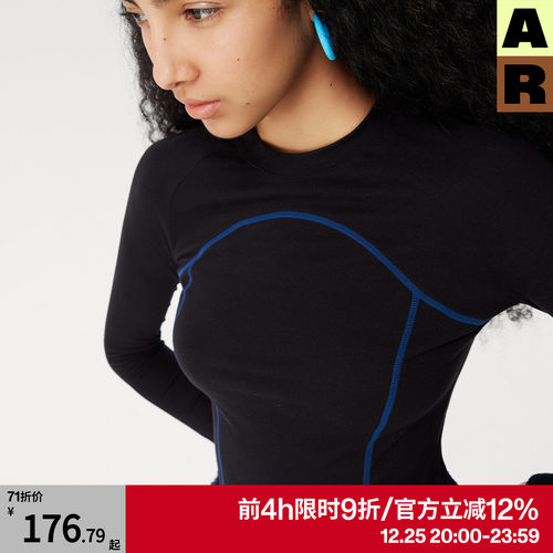 【第二件75折】AR复古运动感天丝羊毛打底衫保暖内衣可外穿秋衣冬