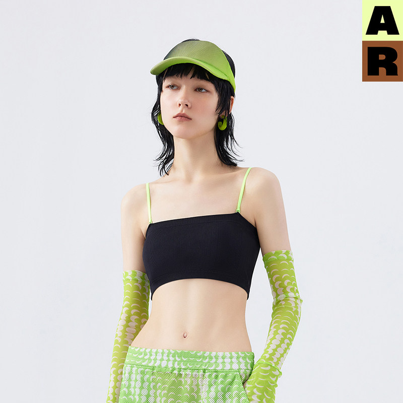 AR撞色肩带bra-in背心式抹胸2026新款文胸内搭吊带r线AlmondRocks