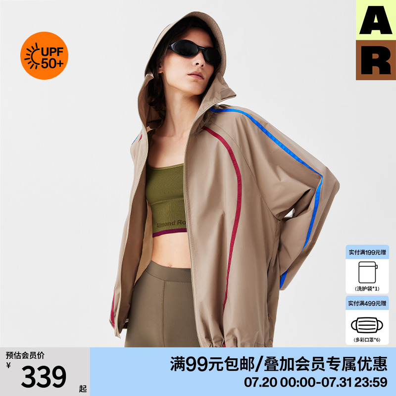 AlmondRocks网球风时尚复古防晒衣薄款开衫皮肤衣宽松运动外套女