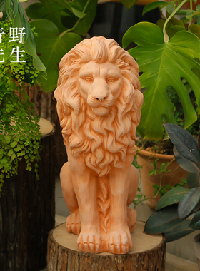 欧式陶土狮子摆件雕像