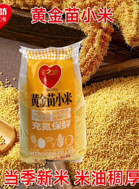 丰之坊黄金苗小米500g1袋新米农家月子小黄米粮食五谷杂粮旗舰店
