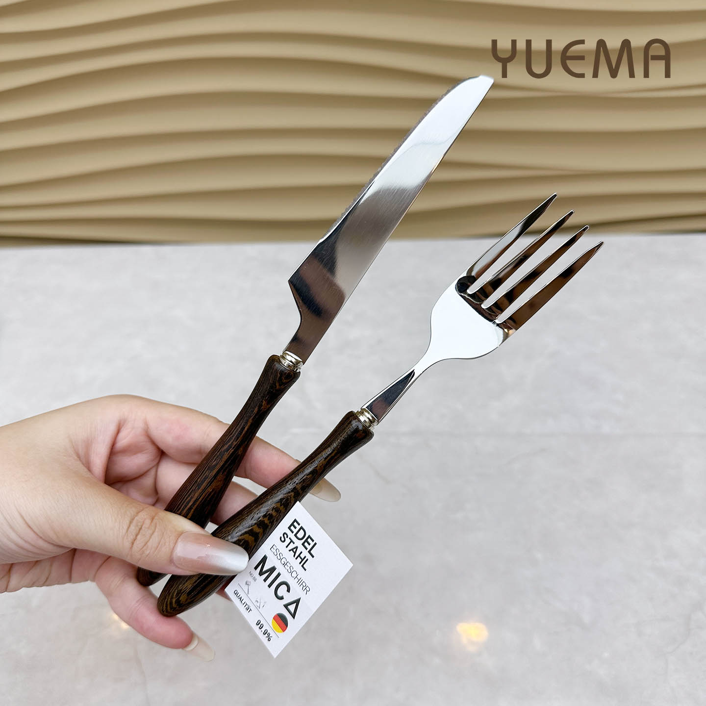 鸡翅木柄304钢西餐叉牛排刀叉