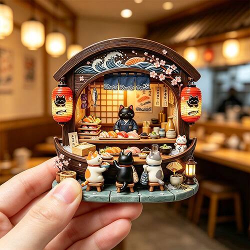 【船屋猫寿司日料店】树脂冰箱贴