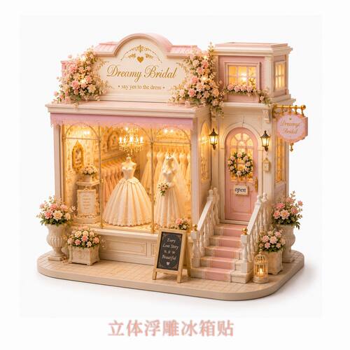 梦想婚纱店树脂冰箱贴