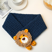 菲菲姐家秋冬小狮子围巾diy材料包可爱手工编织保暖儿童围巾围脖