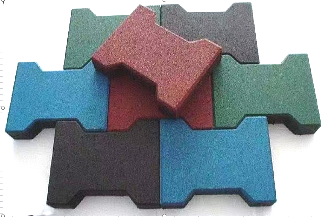 厂家直销彩色工字型地砖学校公园游乐场用拼装式橡胶地板
