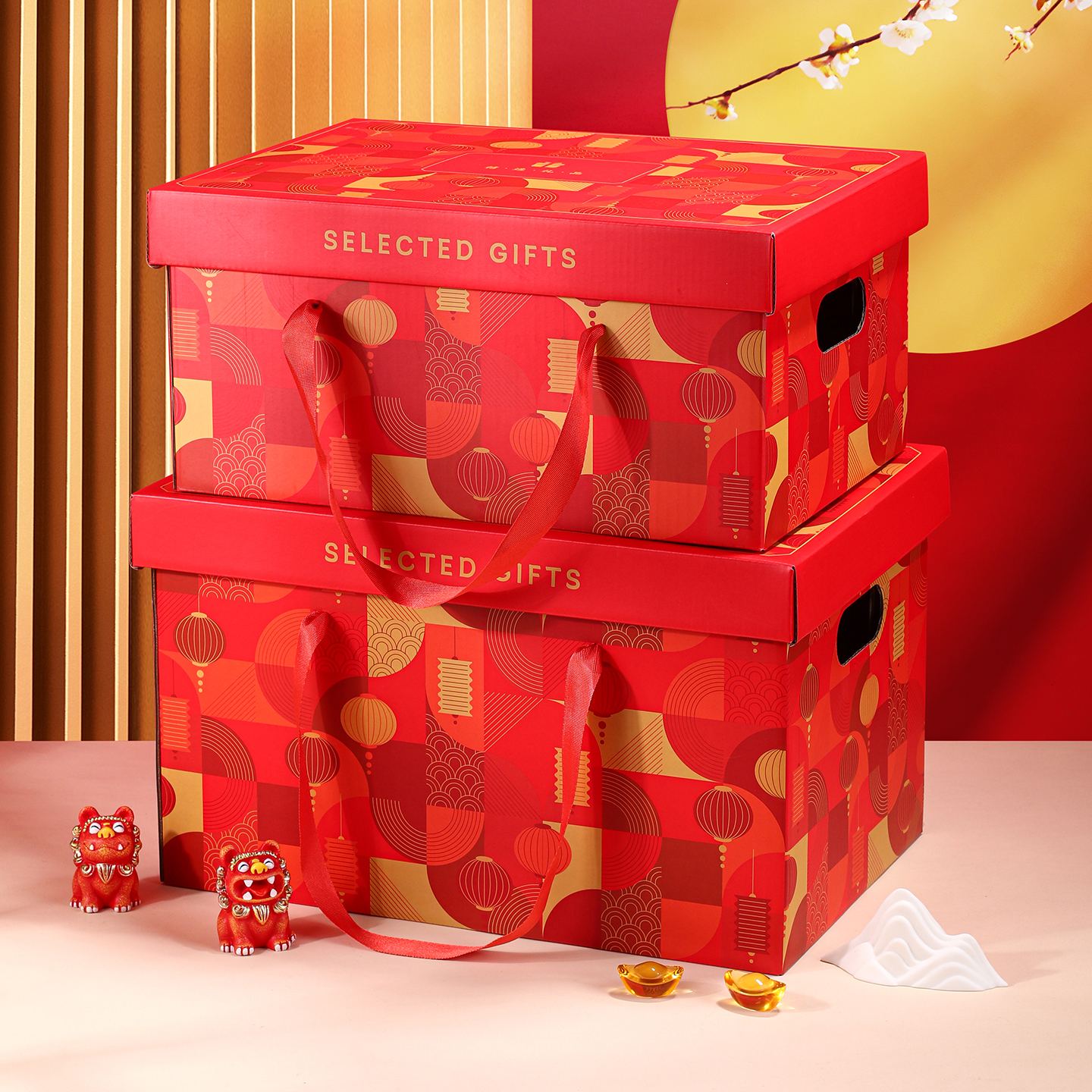 新春节礼品盒现货过年年货上下天地盖盒特产农产品海鲜水果包装盒