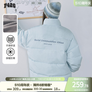 宽松休闲立领灯条肌理棉服外套 国潮牌情侣嘻哈冬季 F426官方店