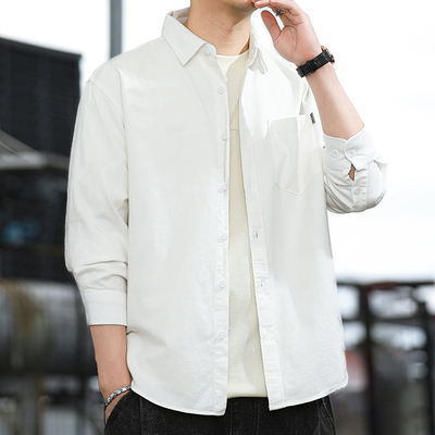冬季加厚衬衫保暖男秋季2025新款士长袖法兰绒宽松休闲上衣1117w