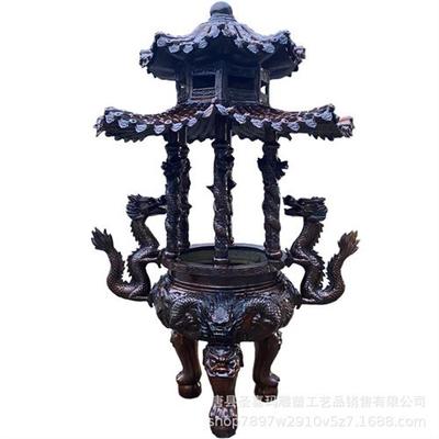 雕塑厂家定制仿古炼丹炉烧纸铜炉铸铜香炉摆件寺院祠堂供奉