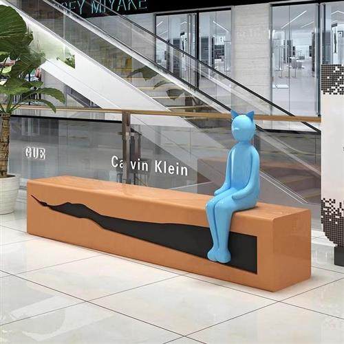 玻璃钢休闲座椅支持定制商场卡通兔子章鱼猫女户外广场休息区坐凳,商业/办公家具,休闲椅系列,淘宝优惠券,粉丝福利购,淘宝优惠卷