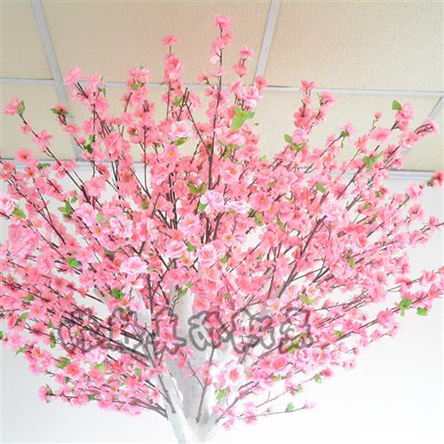来图定制仿真桃花树大型假树商场装饰桃花枝假树盆栽花藤樱花树