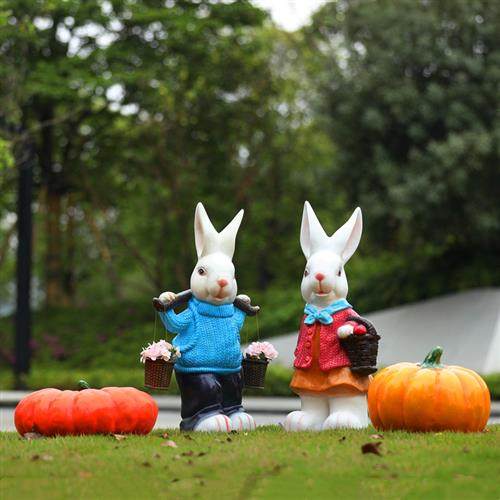 玻璃钢创意卡通兔子雕塑户外花园林商场校园楼盘草地景观装饰摆件,家居饰品,装饰摆件,淘宝优惠券,粉丝福利购,淘宝优惠卷