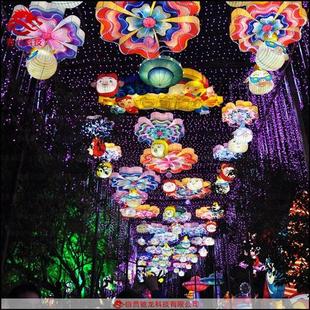 走廊通道灯光装饰室外防水装饰异形灯美陈花灯定制春节亮化光雕