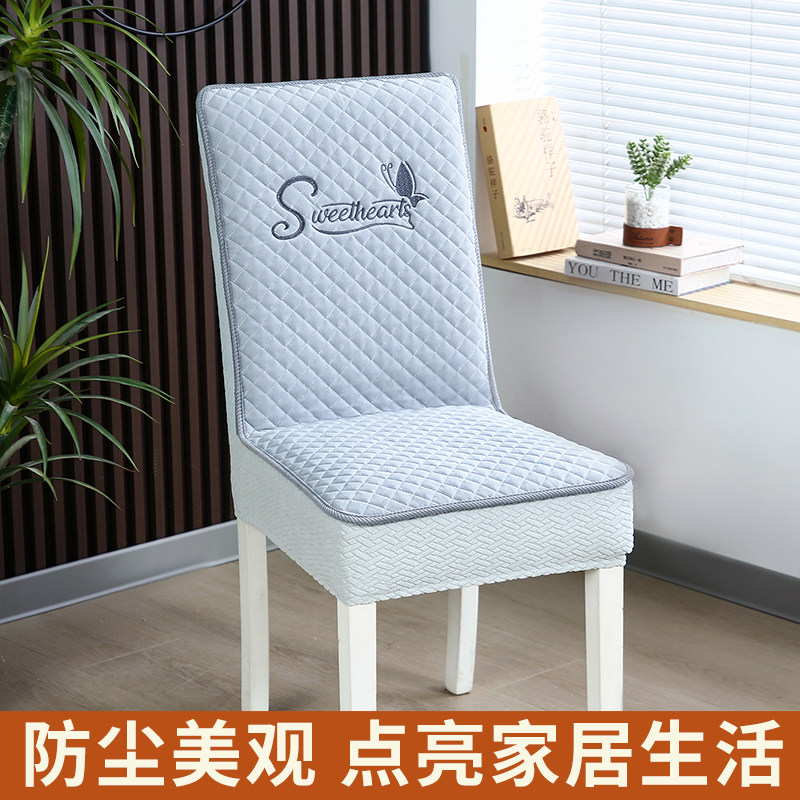 通用一体实木餐椅套高级感图片