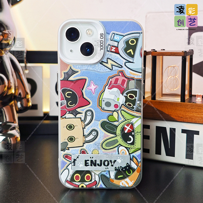 凌彩创艺适用于苹果15promax手机壳小米14oppo华为vivoiqoo12红米k70一加ace3绝区零游戏邦布带支架IMD彩银壳