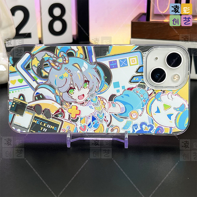 凌彩创艺二次元电玩洛天依手机壳适用于苹果17promax华为vivoiqoo13小米17一加ace5红米k80至尊IMD冰川纹壳