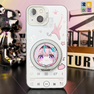 凌彩创艺原神游戏牛妹带支架手机壳适用于苹果16promax华为vivoiqooneo10小米15pro一加13T红米80至尊IMD彩银