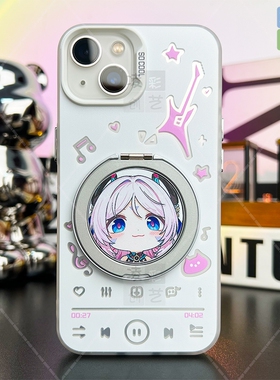 凌彩创艺原神茜特菈莉带支架手机壳适用苹果16promax华为vivoiqooneo10小米15pro一加13T红米70至尊IMD彩银壳