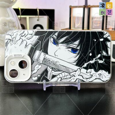 凌彩创艺黑白线稿鬼灭之刃手机壳适用苹果17promax华为vivoiqoo15小米17promax一加ace5pro红米80至尊IMD彩银