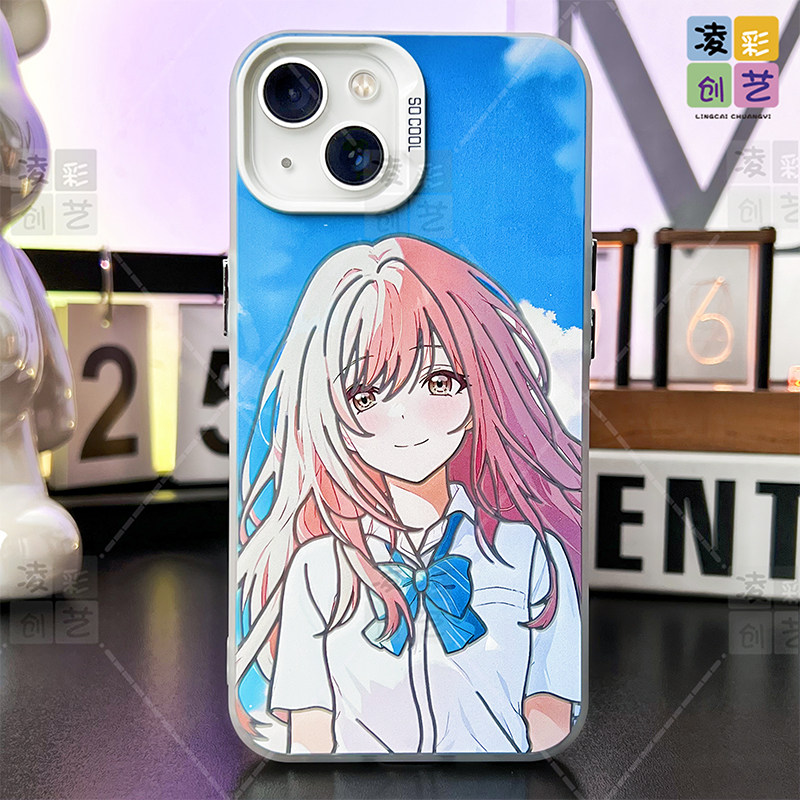 凌彩创艺动漫声之形西宫硝子手机壳适用苹果16promax华为vivoiqooZ10Turb小米15pro一加13T红米70至尊IMD彩银