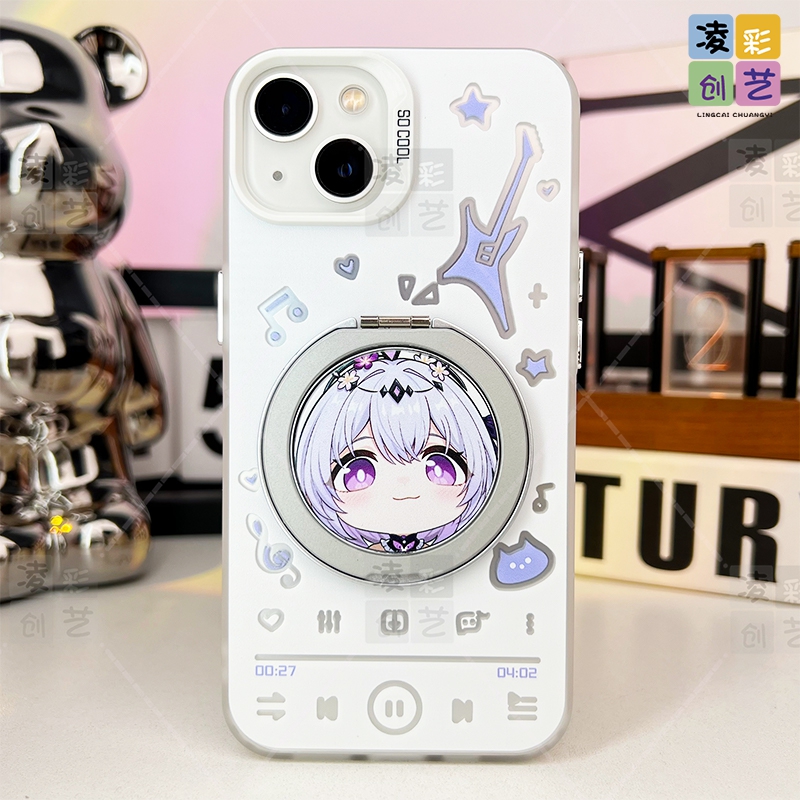 凌彩创艺游戏星铁遐蝶带支架手机壳适用苹果16promax华为vivoiqooneo10小米15pro一加13T红米70至尊IMD彩银壳