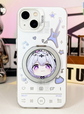 凌彩创艺游戏星铁遐蝶带支架手机壳适用苹果16promax华为vivoiqooneo10小米15pro一加13T红米70至尊IMD彩银壳