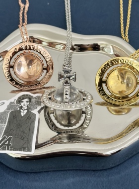 皮娜pina柳丁大号满钻立体orb土星项链高精工朋克风轻奢锁骨链