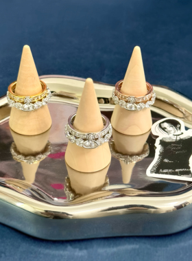 双层土星戒指女皇冠可拆卸叠带满钻锆石镶嵌ins风指环甜酷