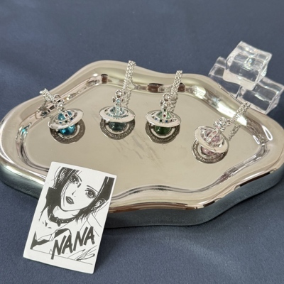 经典中号orb项链立体土星链条镶钻星球飞行冰川蓝薄荷绿锁骨链