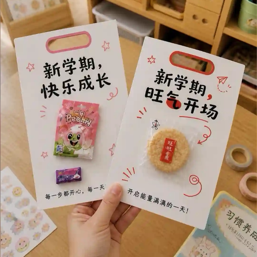 开学仪式感卡片励志寄语卡零食包