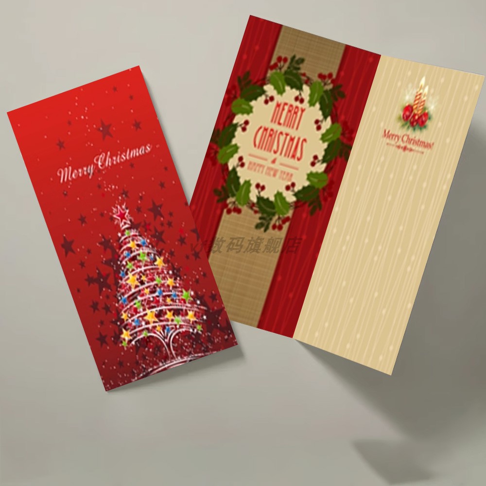 圣诞节贺卡定制送客户员工商务手写祝福卡可爱明信片圣诞卡片节日贺卡邀请函高档创意新年礼物卡片LOGO祝福语
