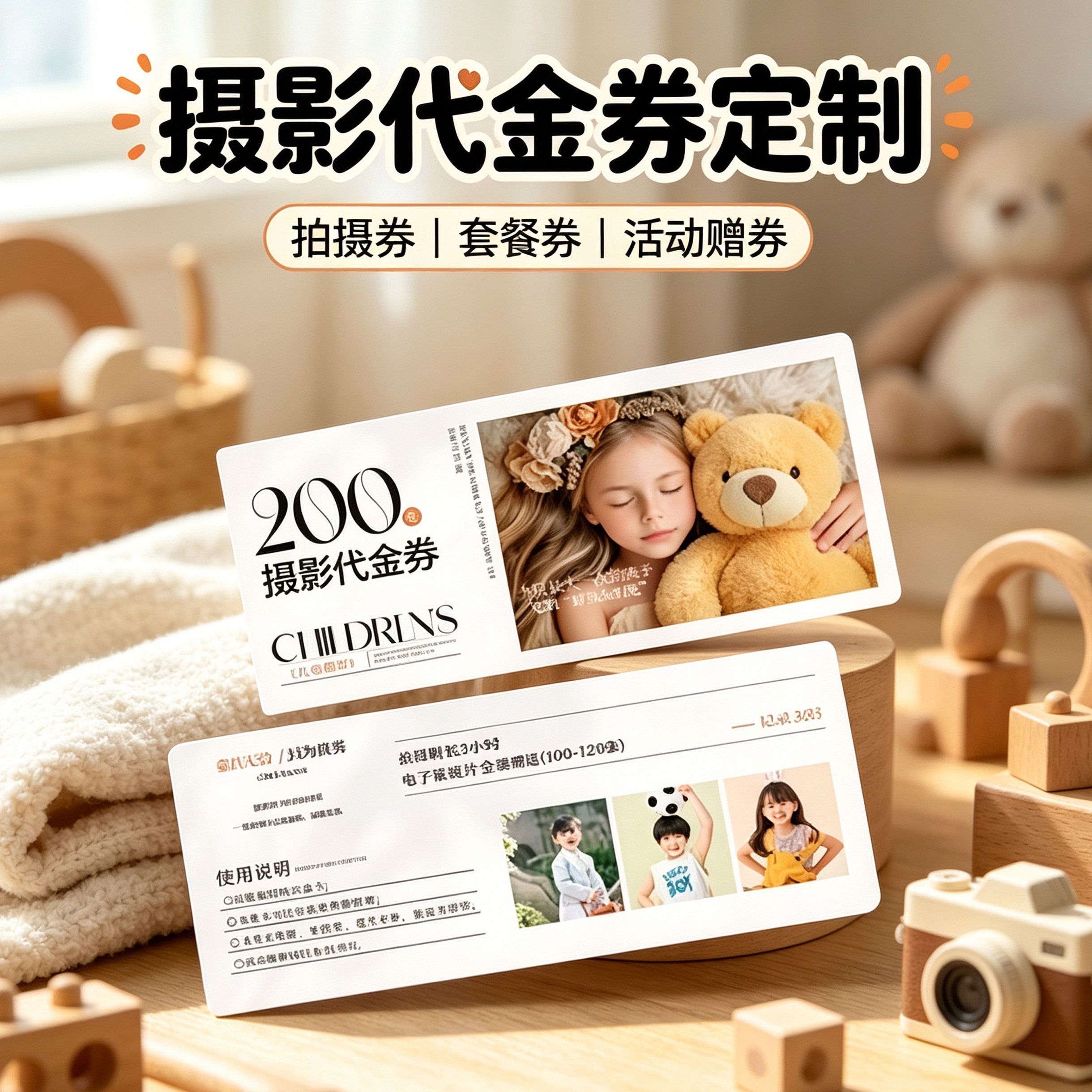 儿童摄影活动代金券定制设计印刷图片