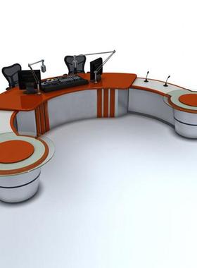 北京明朗机柜广播电台电脑桌非编台媒体中心播音桌