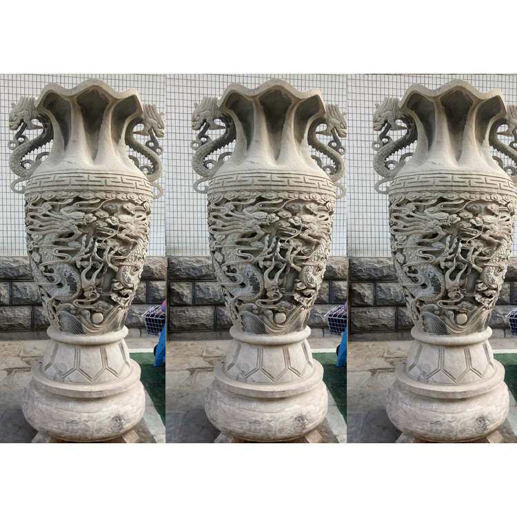 汉白玉花瓶制作公司 景观石头宝瓶图片大全 石制花瓶工艺品价格