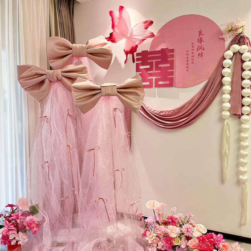 粉色浪漫婚房装饰品男女双方婚礼布幔纱幔醒狮蝴蝶结氛围晨袍拍照,畜牧/养殖物资,畜牧/养殖器械,淘宝优惠券,粉丝福利购,淘宝优惠卷