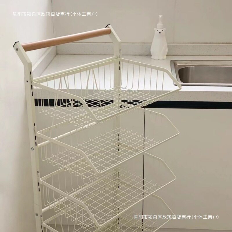 小推车置物架落地多层蔬菜筐厨房可移动水果收纳架储物菜篮子包邮